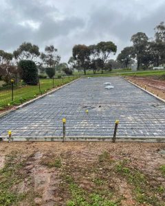 Winter shed slab prep in Bendigo region — slab-first sequencing so the pour beats the weather.